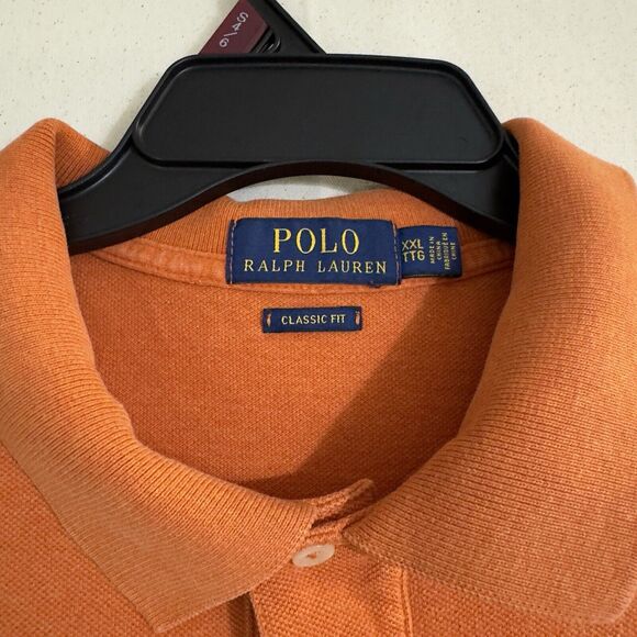 Polo Ralph Lauren Men Polo T- Shirt Orange Size 2XL Classic Fit - Picture 3 of 9